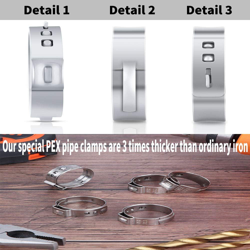 UCANVIN PEX rings 3/4 inch demonstrating ease of use with standard crimp tools