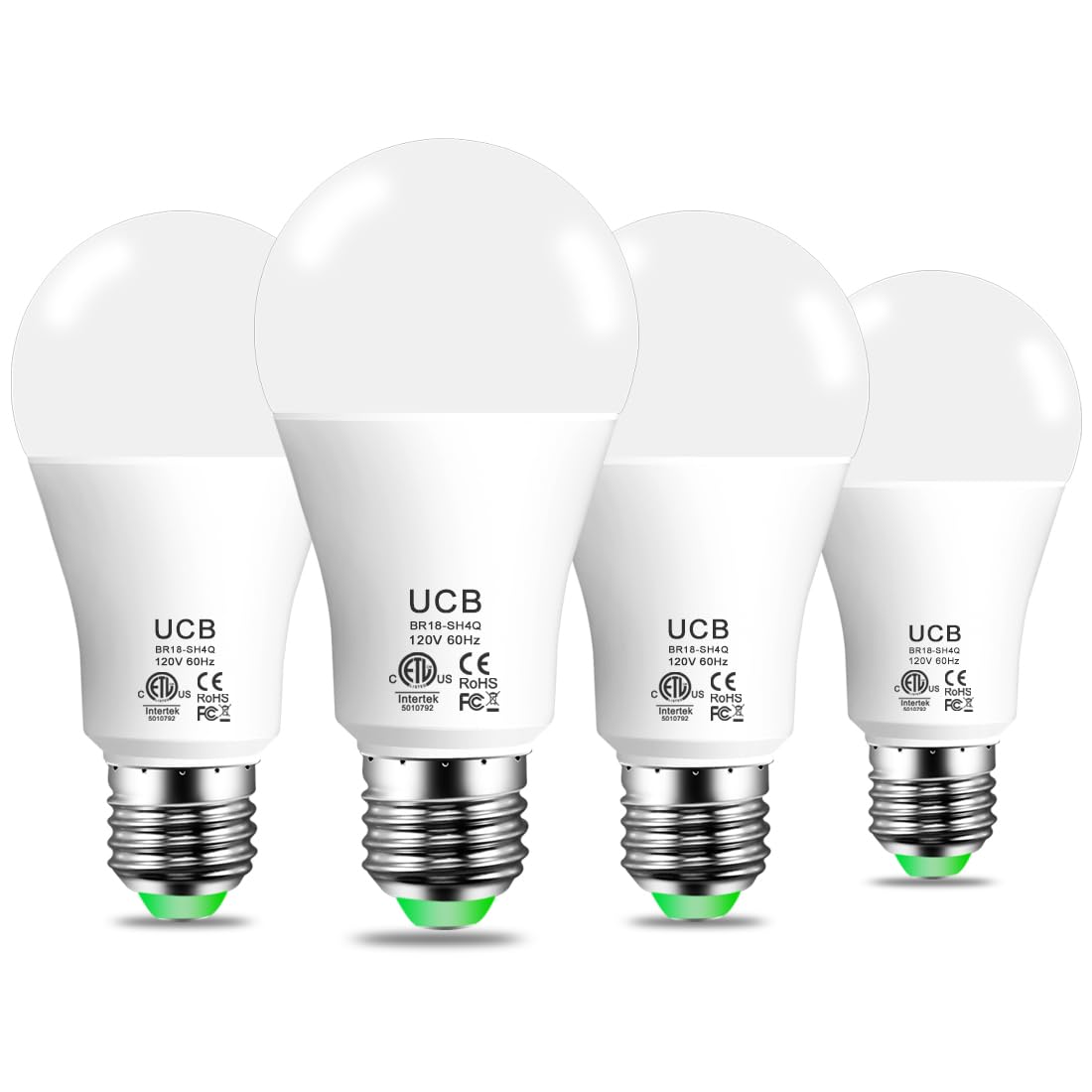 UCB Alexa light bulb 4-pack in packaging ready for quick setup.
