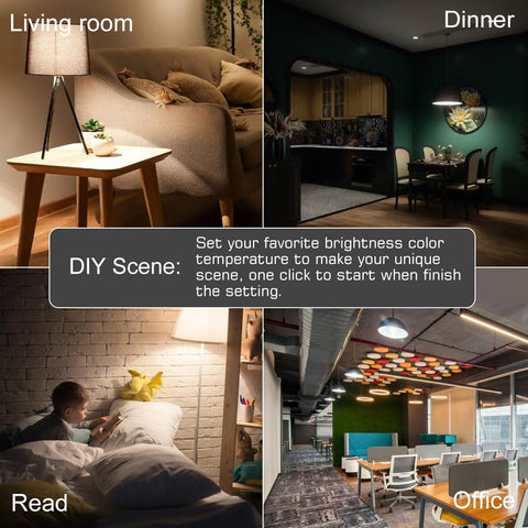 UCB Alexa lightbulb in-room ambiance shows cozy, customizable lighting.
