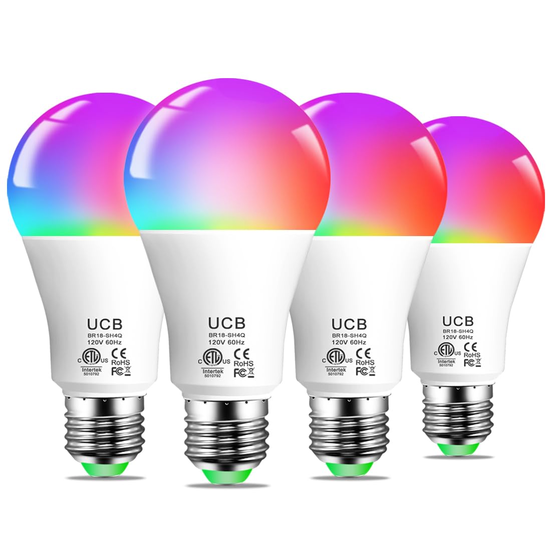 UCB smart light bulbs 4-pack ready for room lighting setup