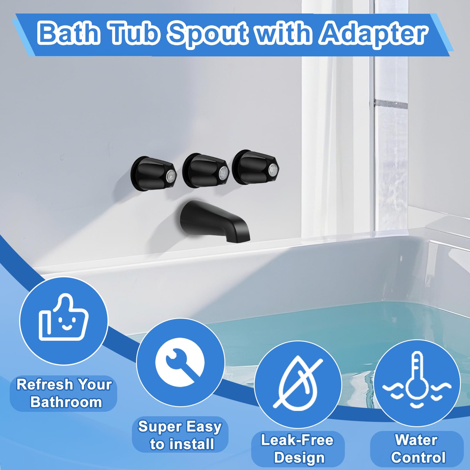 UCDEDT diverter knob in matte black for easy water mode switching.