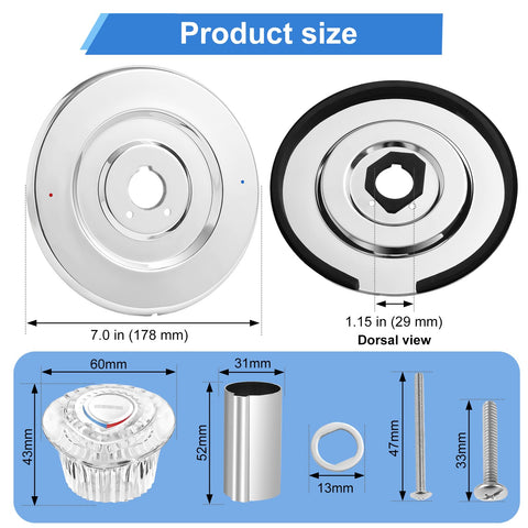 UCDEDT shower knob replacement with acrylic handle for smooth operation