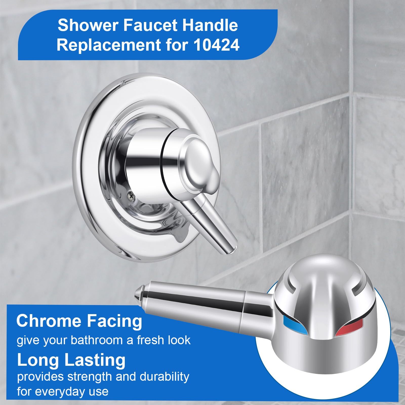 Bathroom upgrade view featuring UCDEDT 10424 chrome lever handle replacement.