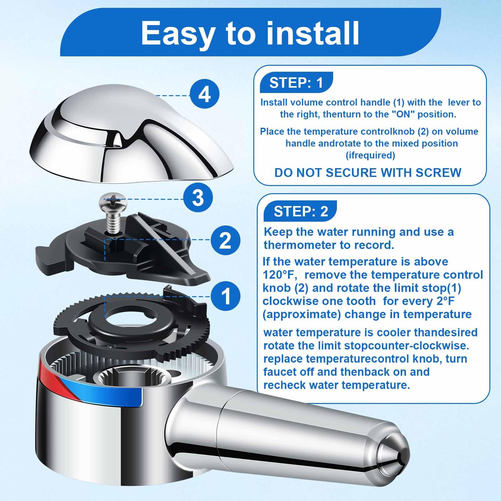 Installation ready UCDEDT 10424 lever handle with included hardware.