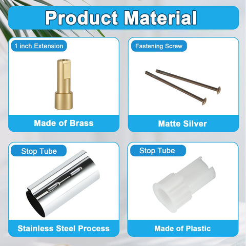 UCDETD 96945 chrome stop tube and screws provide durable fixture compatibility