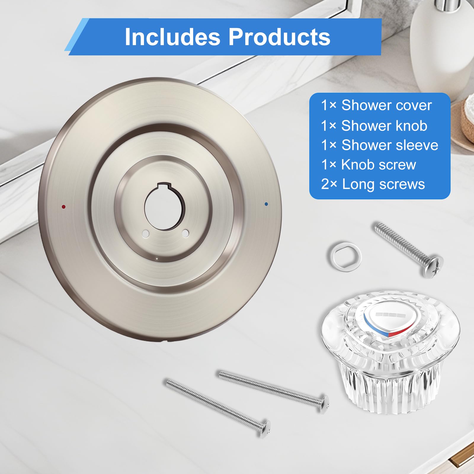 Close-up of satin nickel finish showing durable, tarnish-resistant coating.