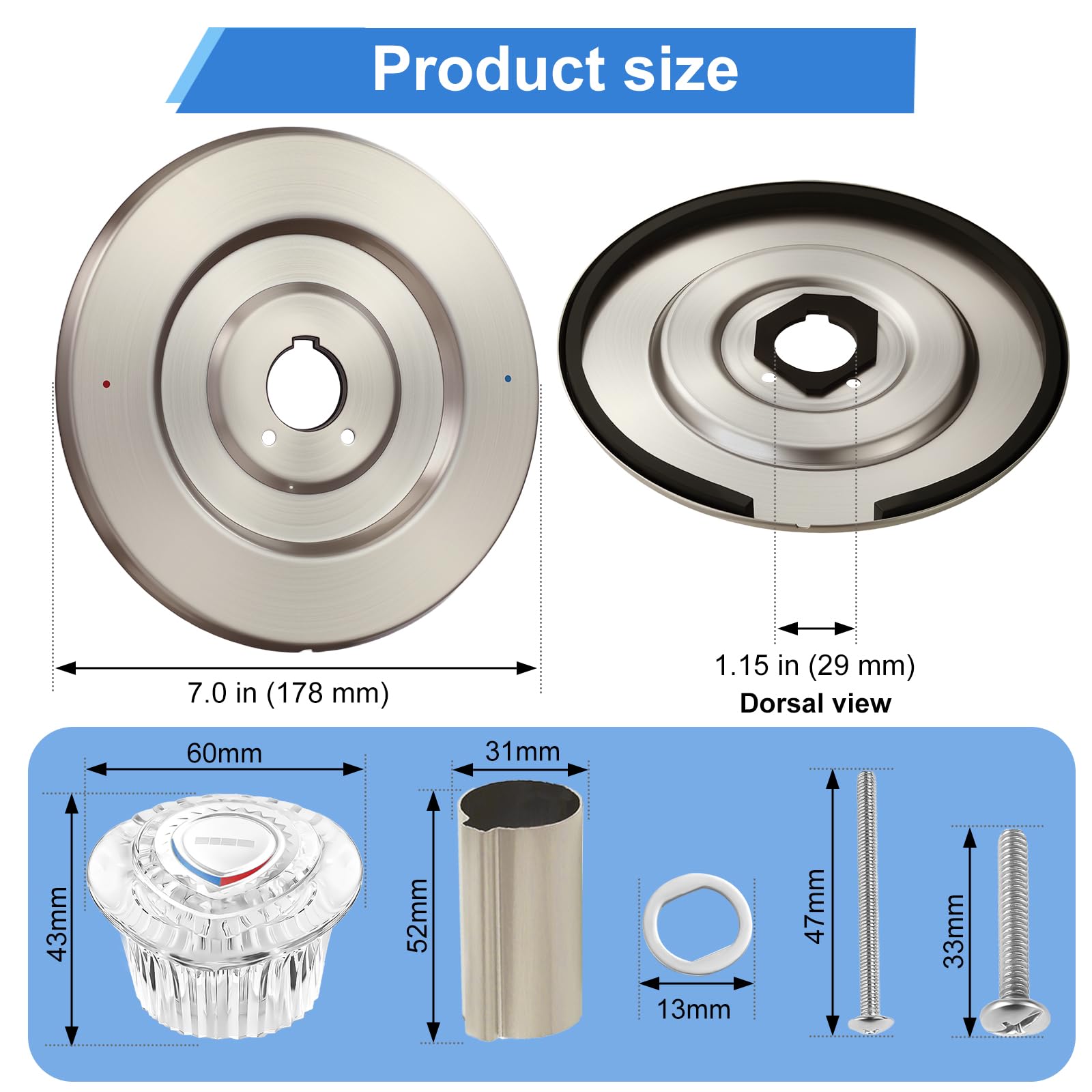 UCDEDT satin nickel knob replacement provides smooth control and refreshed look.
