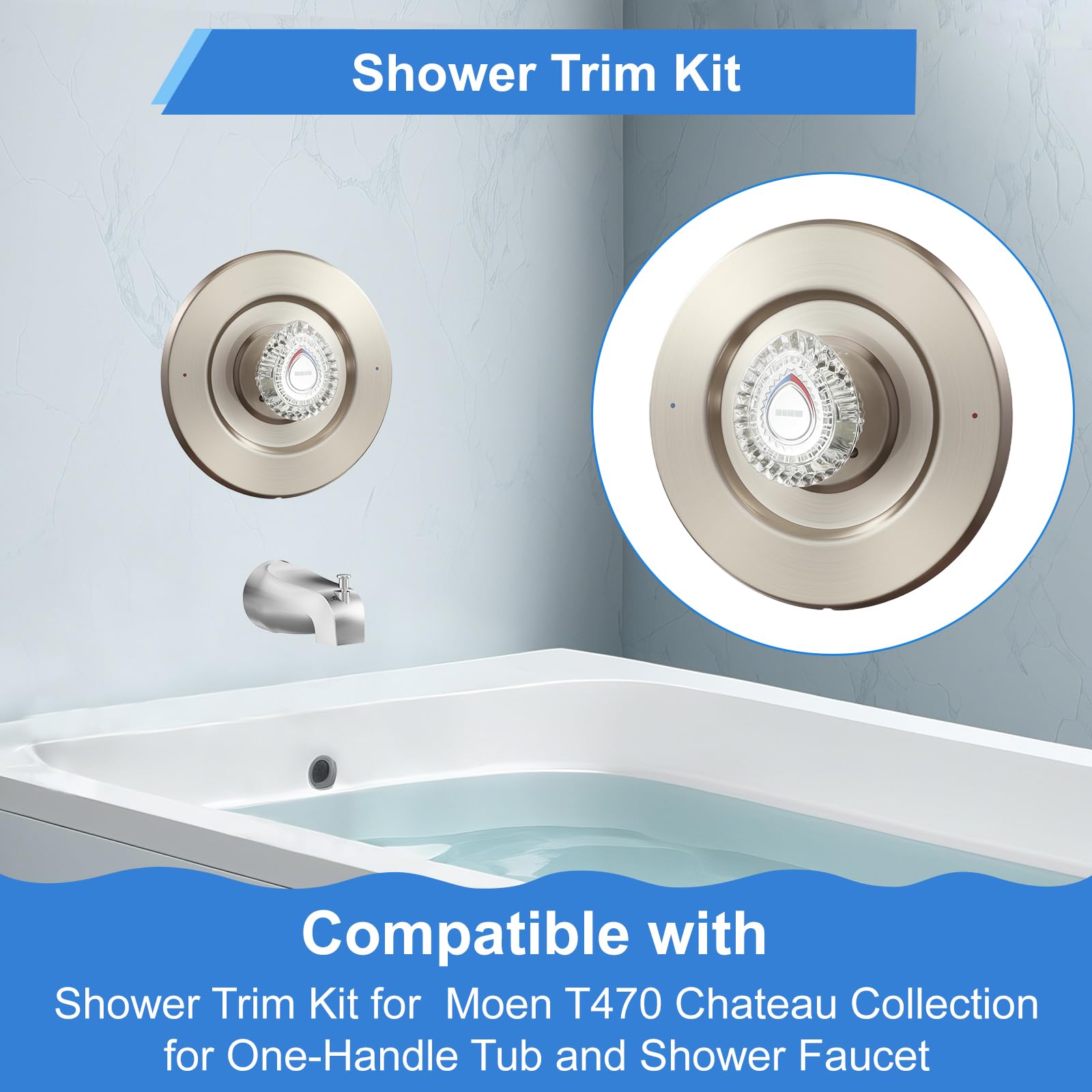 UCDEDT satin nickel sleeve replacement secures the 1225 trim with ease.