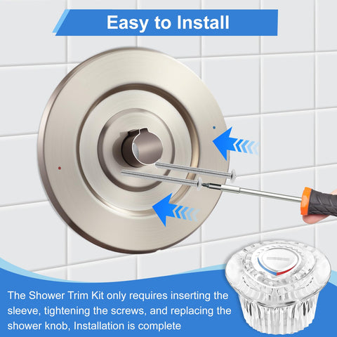 UCDEDT satin nickel trim kit full assembly appears as a stylish bathroom upgrade.