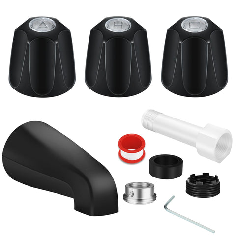 UCDEDT matte black shower trim kit front view showing modern, durable finish