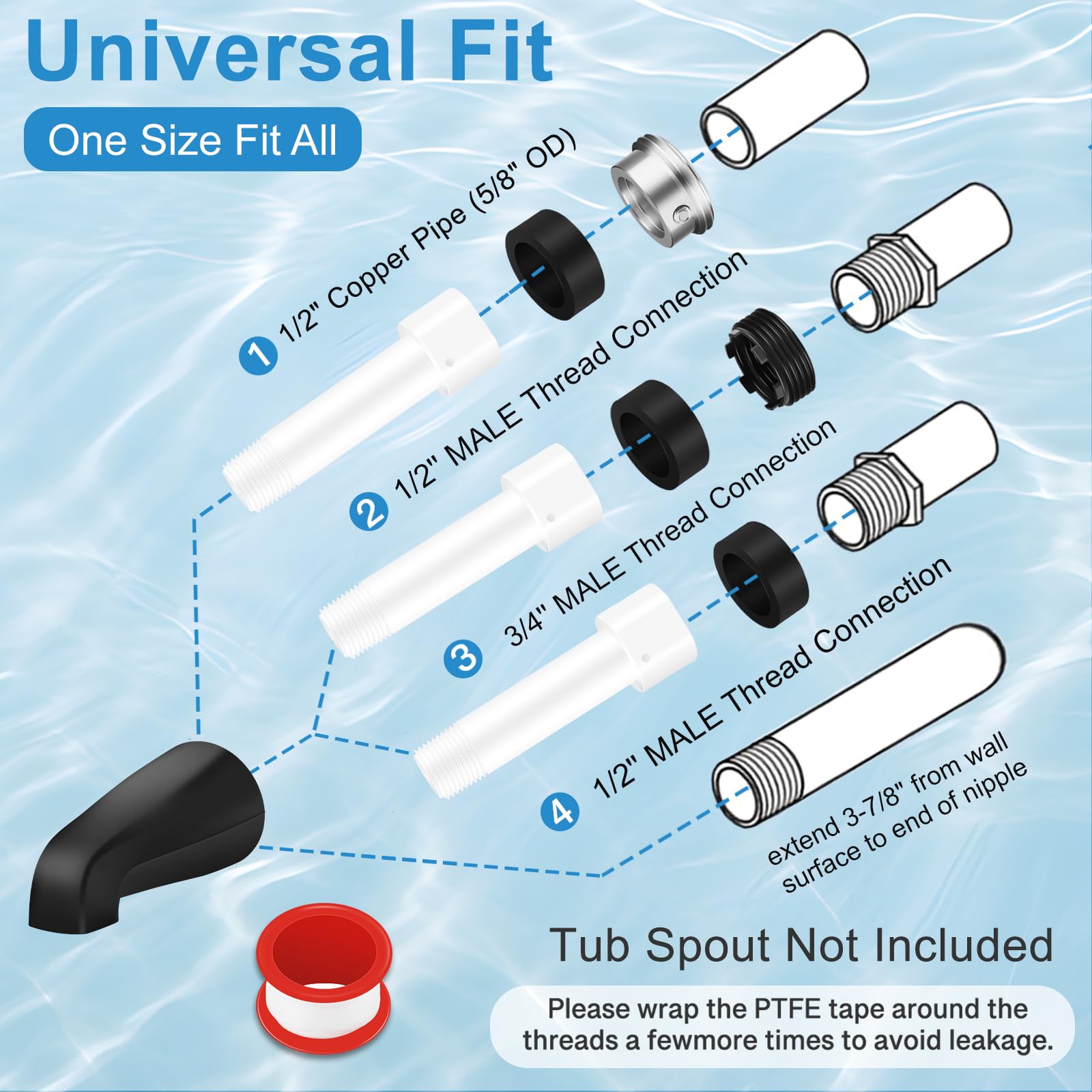 UCDEDT tub spout matte black adds sleek touch to tub area