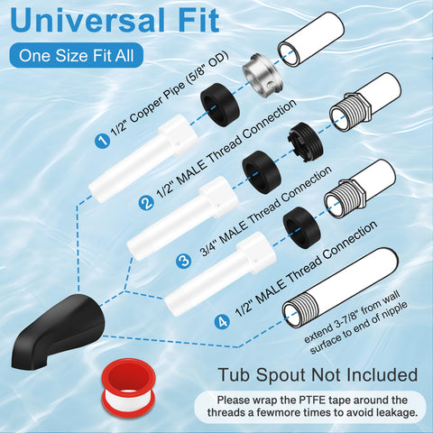 UCDEDT tub spout matte black adds sleek touch to tub area