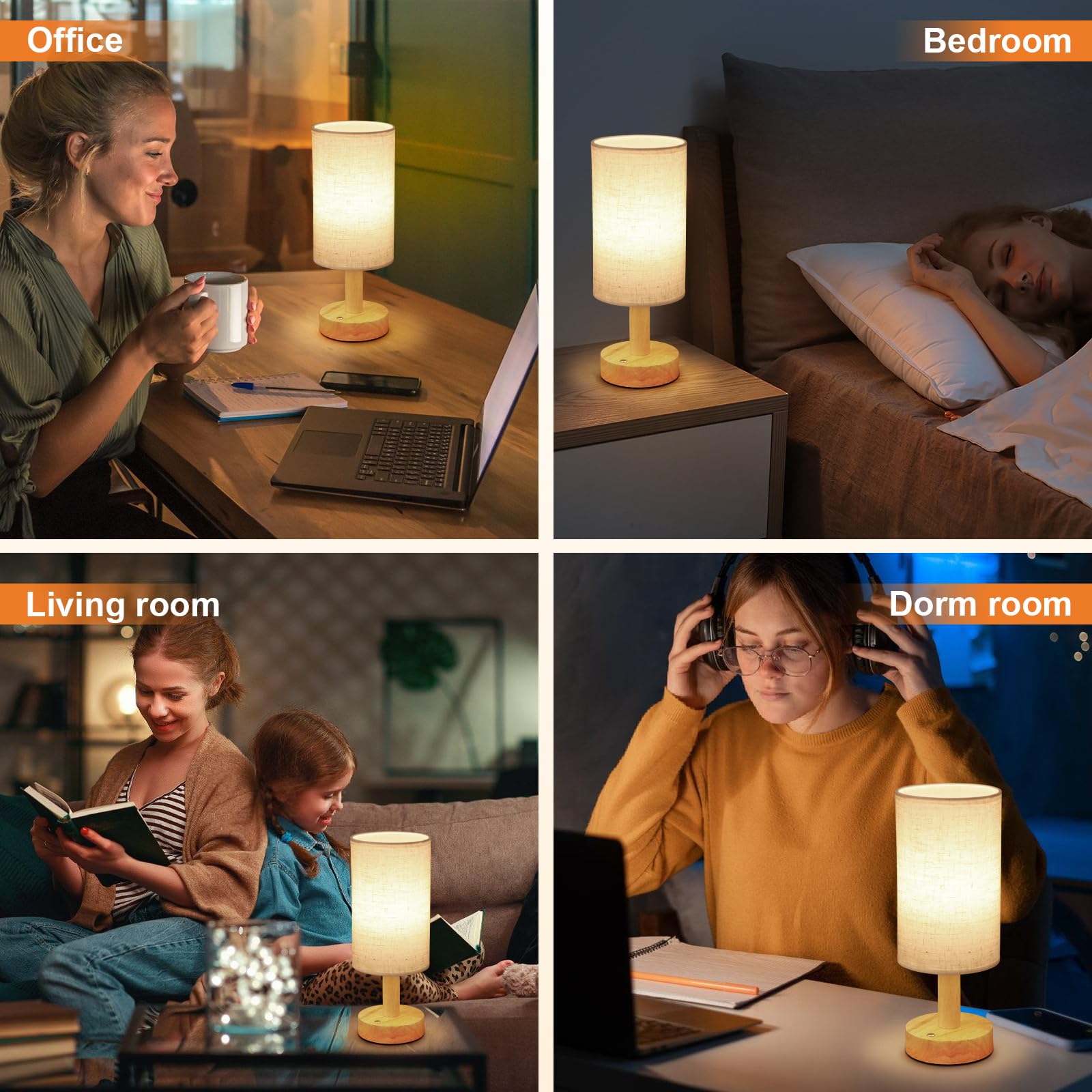 UCHENTON 2700K warm light creates a cozy bedroom ambiance.