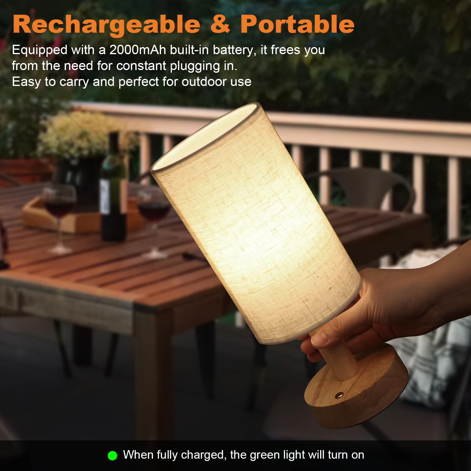 UCHENTON 8-hour battery night light suitable for indoors or outdoors.