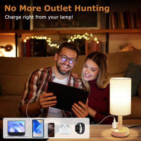 UCHENTON bedside table lamp emits warm 2700K light for relaxed evenings