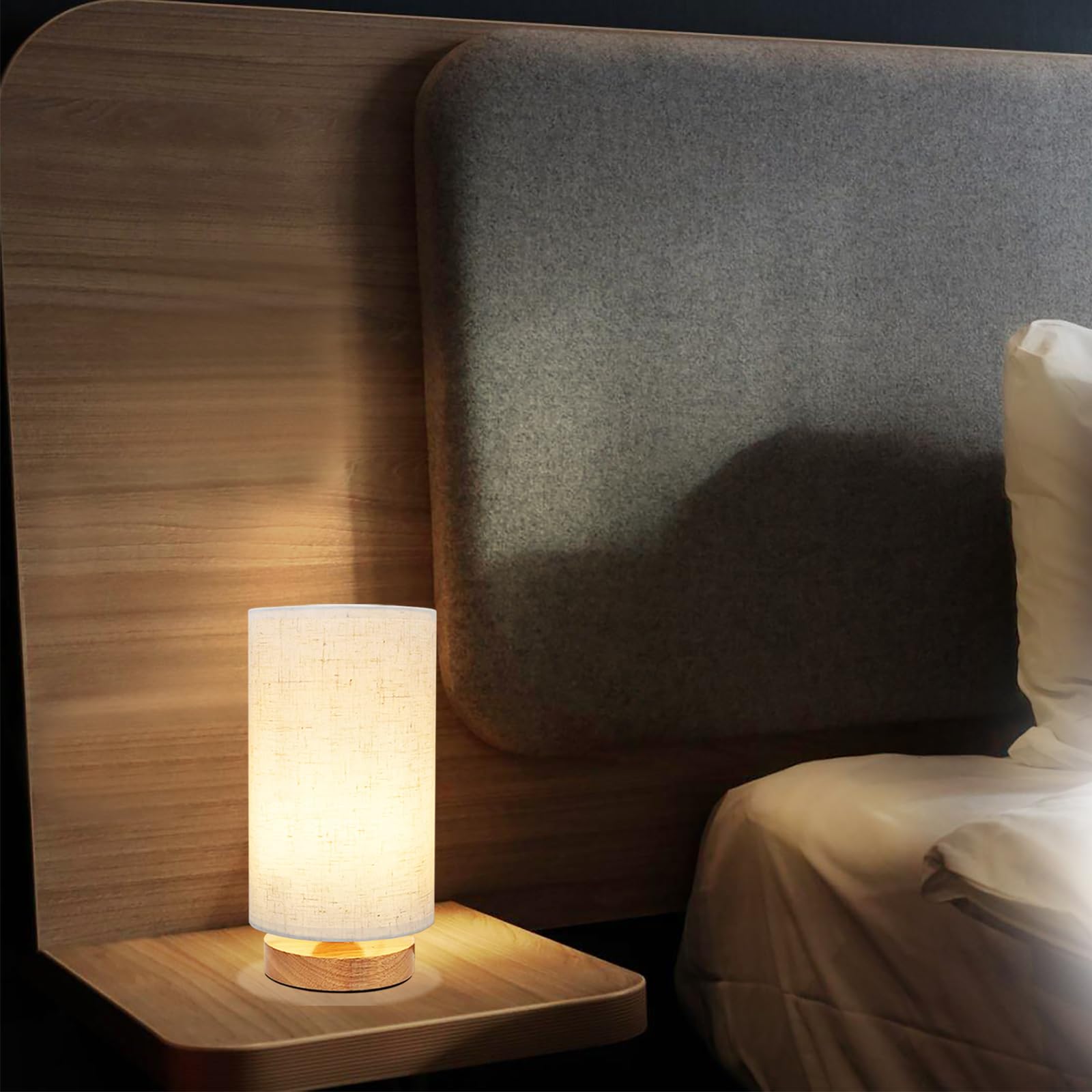 UCHENTON compact nightstand light ships ready for quick setup.