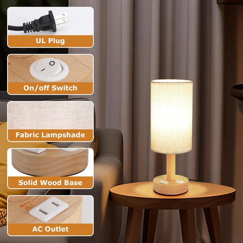 UCHENTON compact nightstand lamp fits on bedroom table