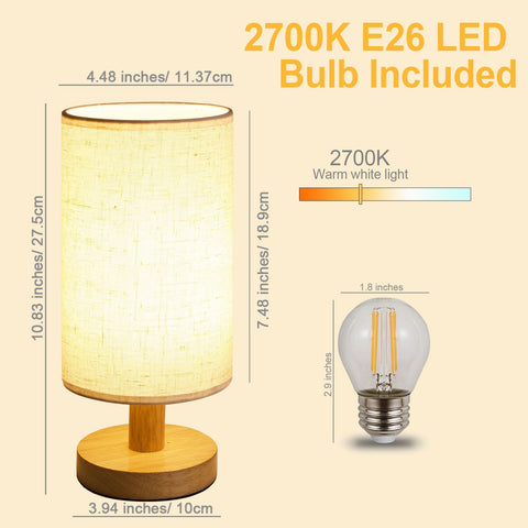 UCHENTON bedside lamp emitting 2700K warm light for bedrooms.