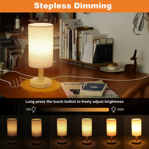 UCHENTON Small Touch Table Lamp shade linen yields a soft glow for relaxing evenings.