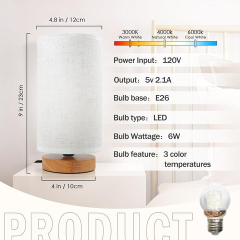 UCHENTON UL-certified bedside lamp for safe use