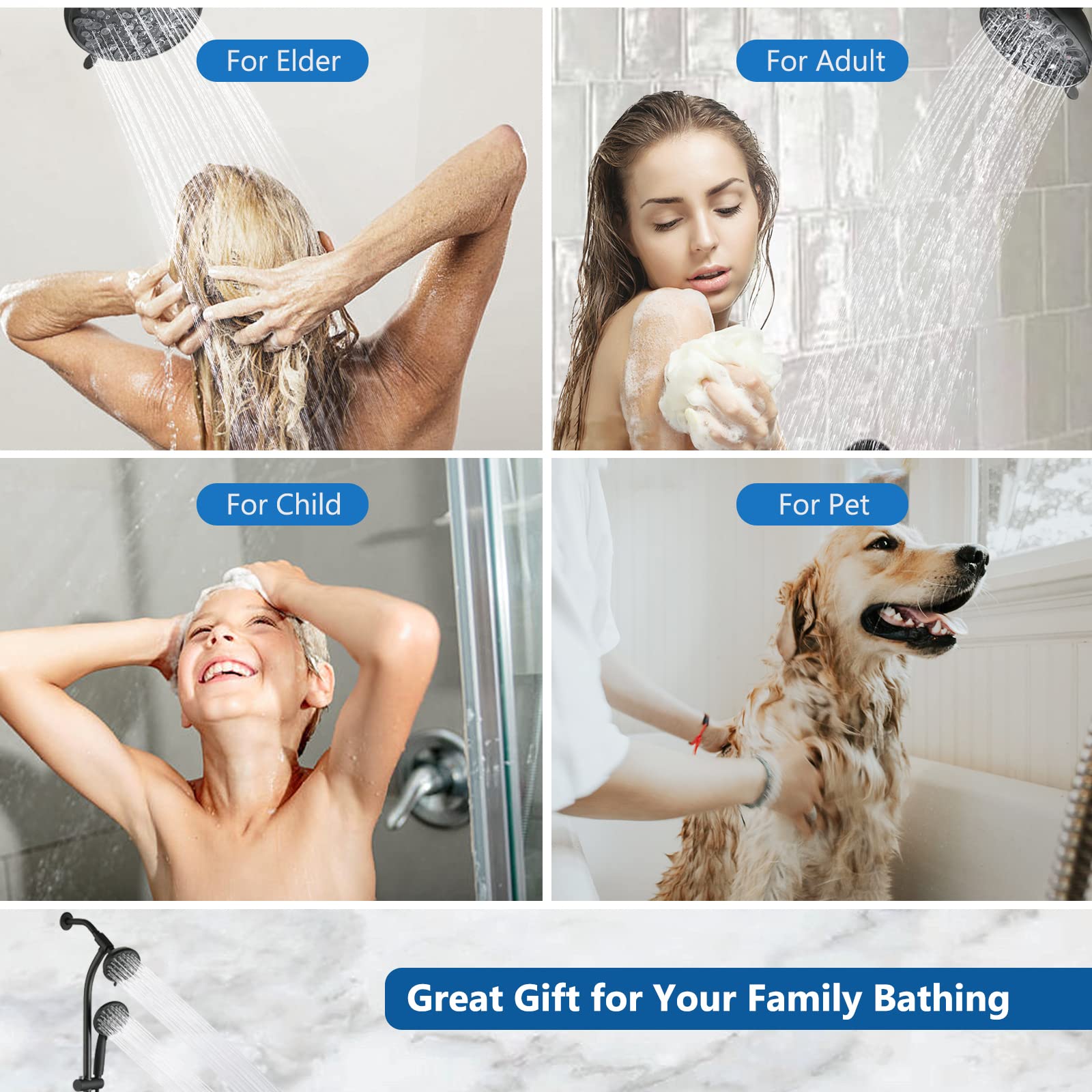 UCLIMAA family-friendly shower setup for shared baths