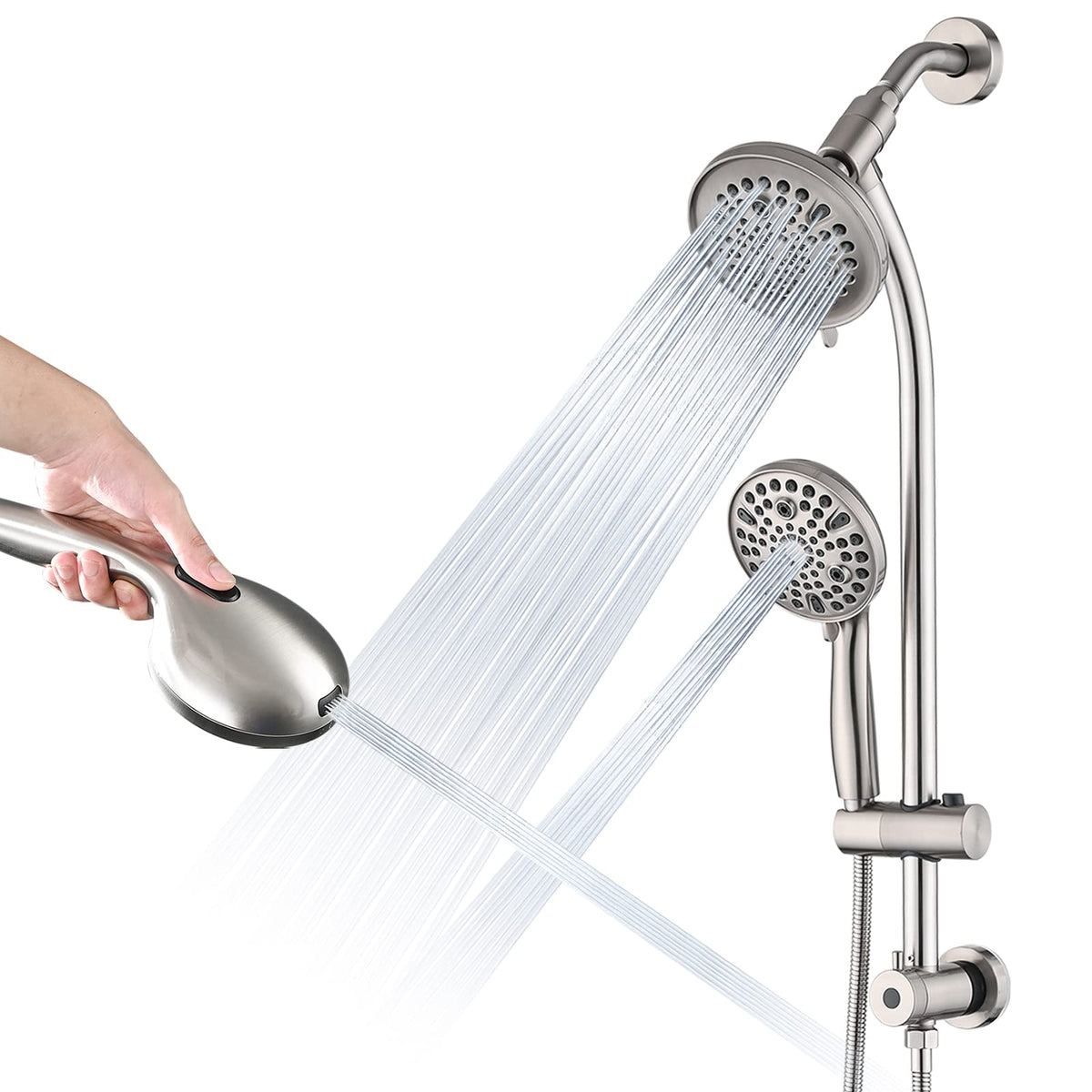 UCLIMAA rainfall shower head with handheld spray offering spa-like rain experience