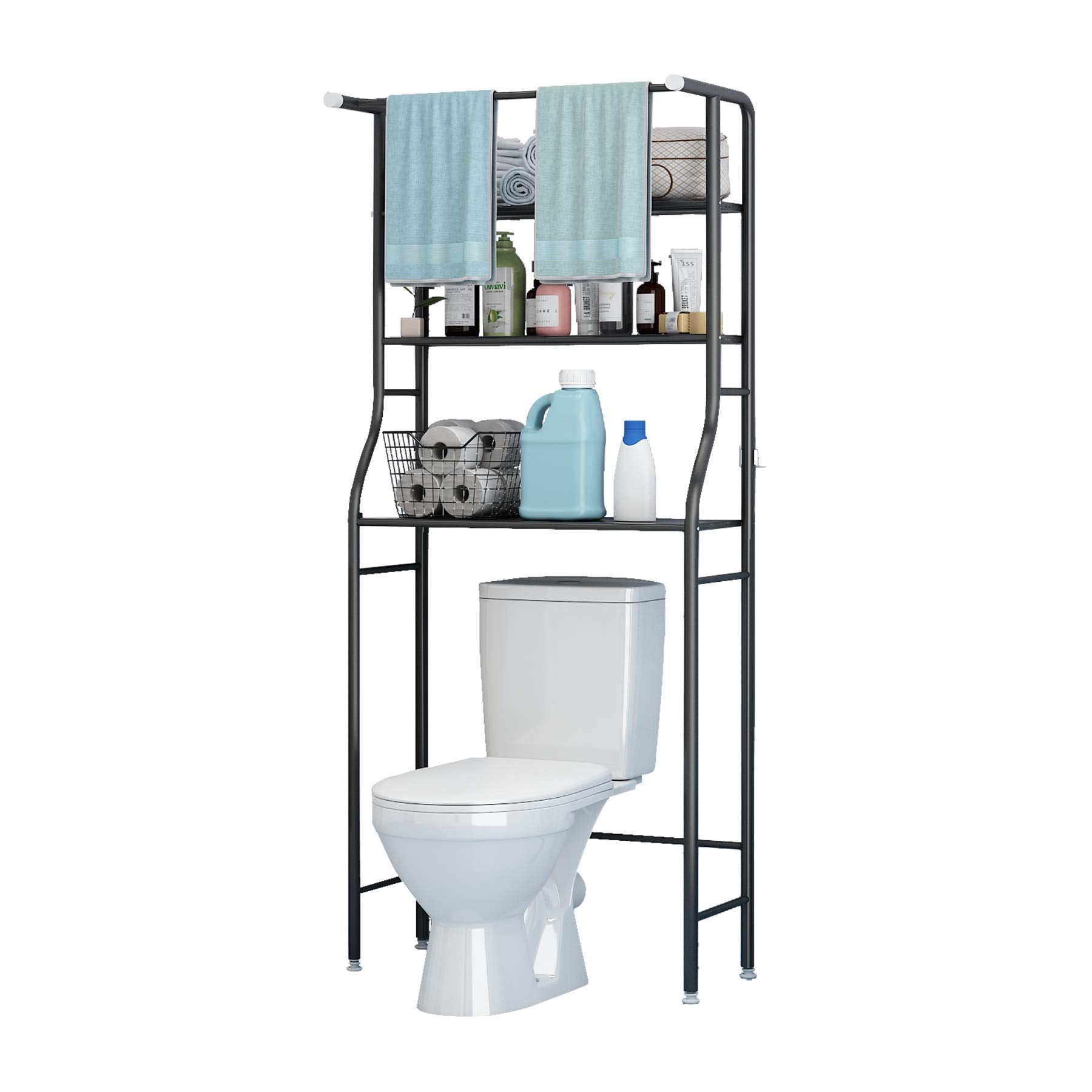 UDEAR 3-tier over-the-toilet rack installed to save space and organize essentials
