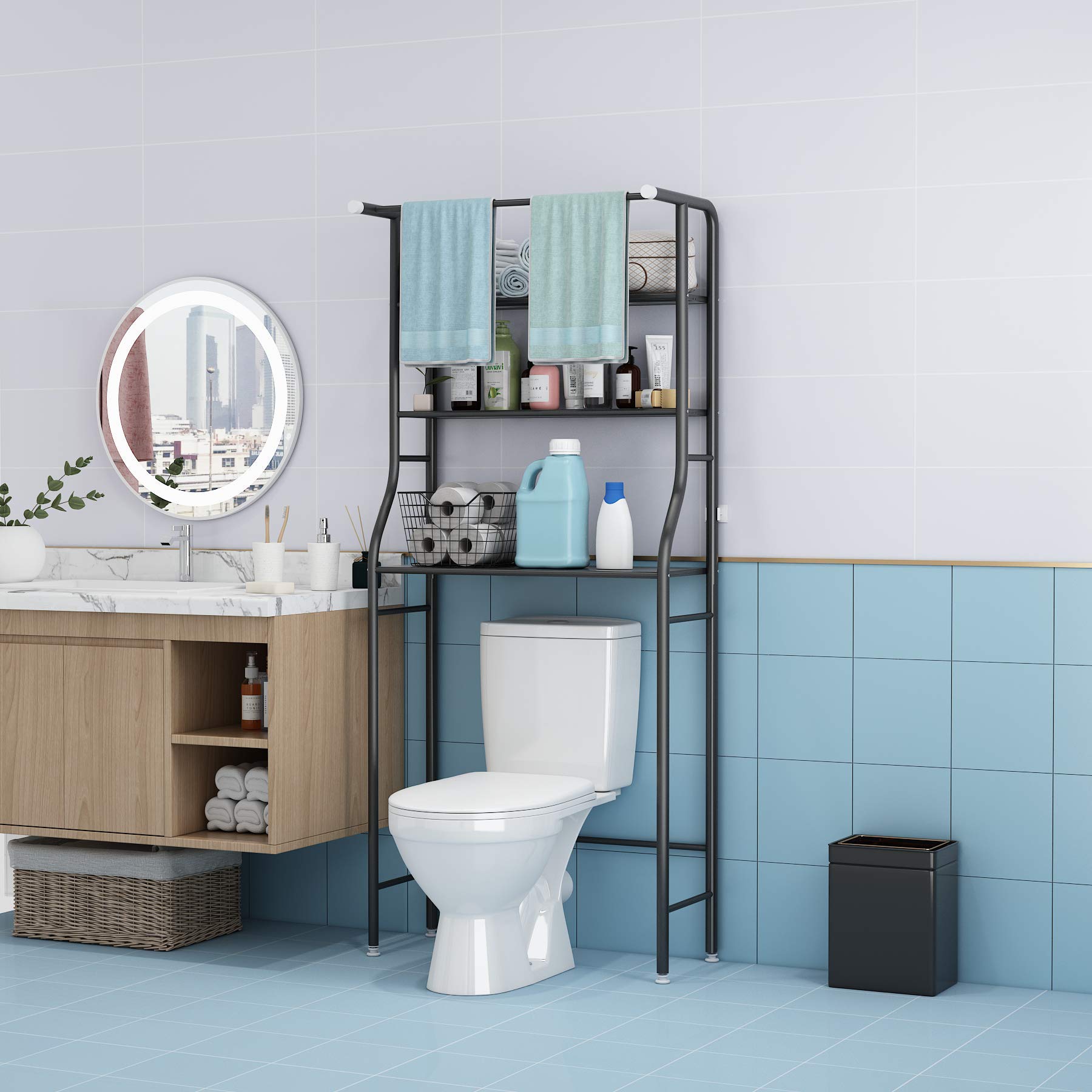 UDEAR bathroom corner shelf maximizes storage and keeps towels and toiletries tidy