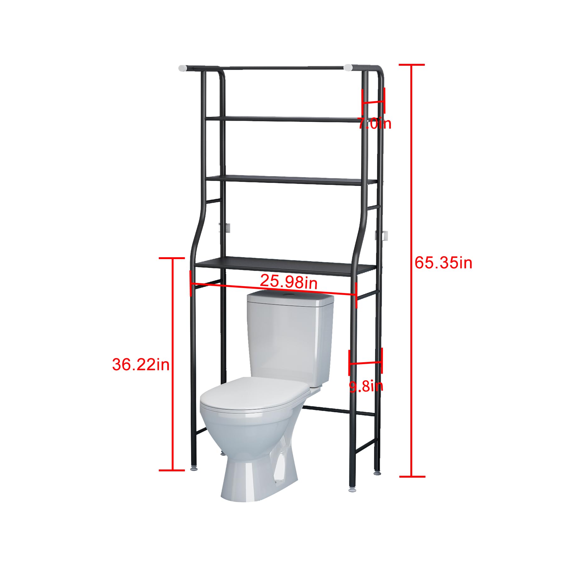 UDEAR tower shelf in steel design provides sturdy organization in a wet bathroom