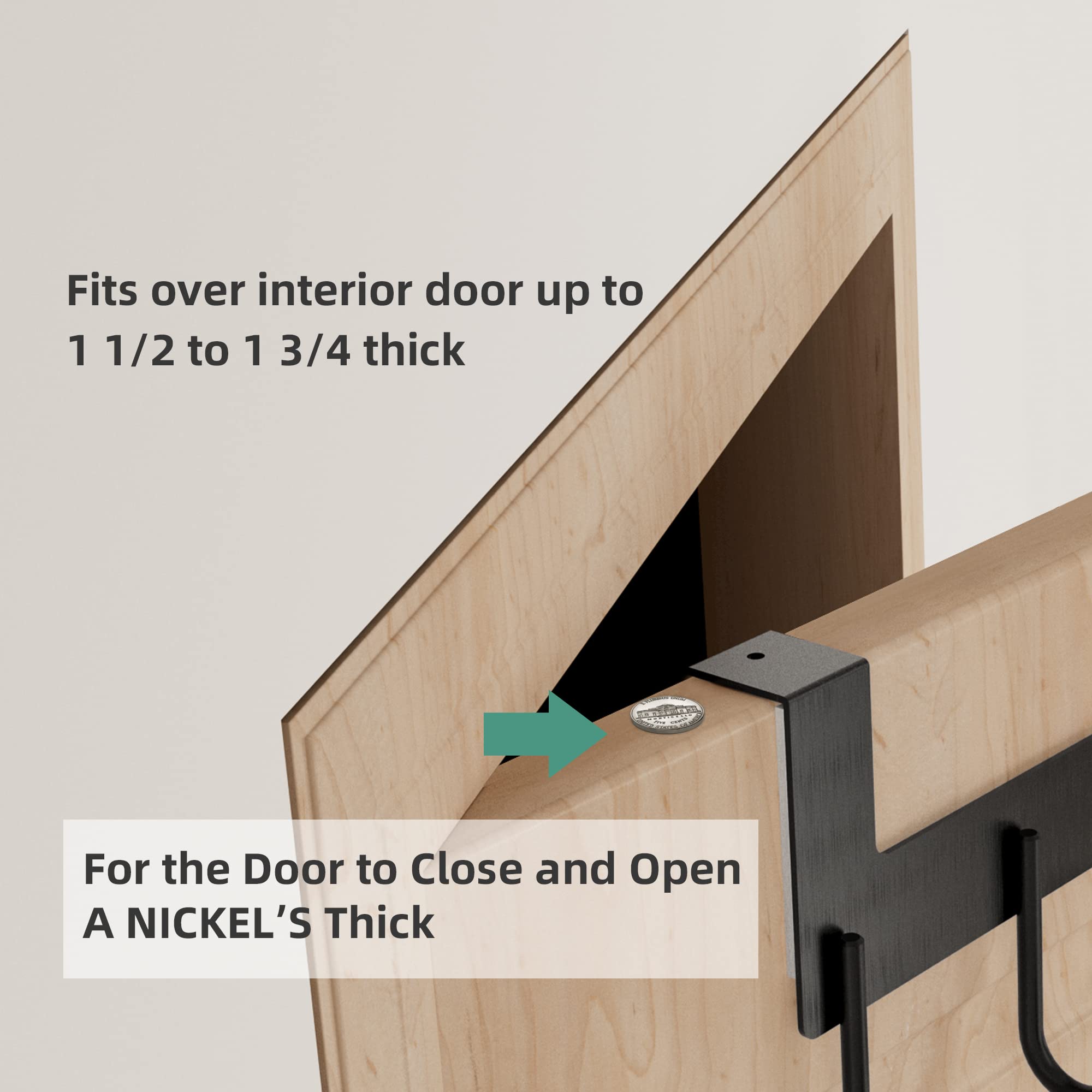 UDENIS five-hook over-the-door with soft pads protecting doors during use.