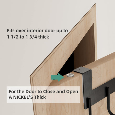 UDENIS five-hook over-the-door with soft pads protecting doors during use.