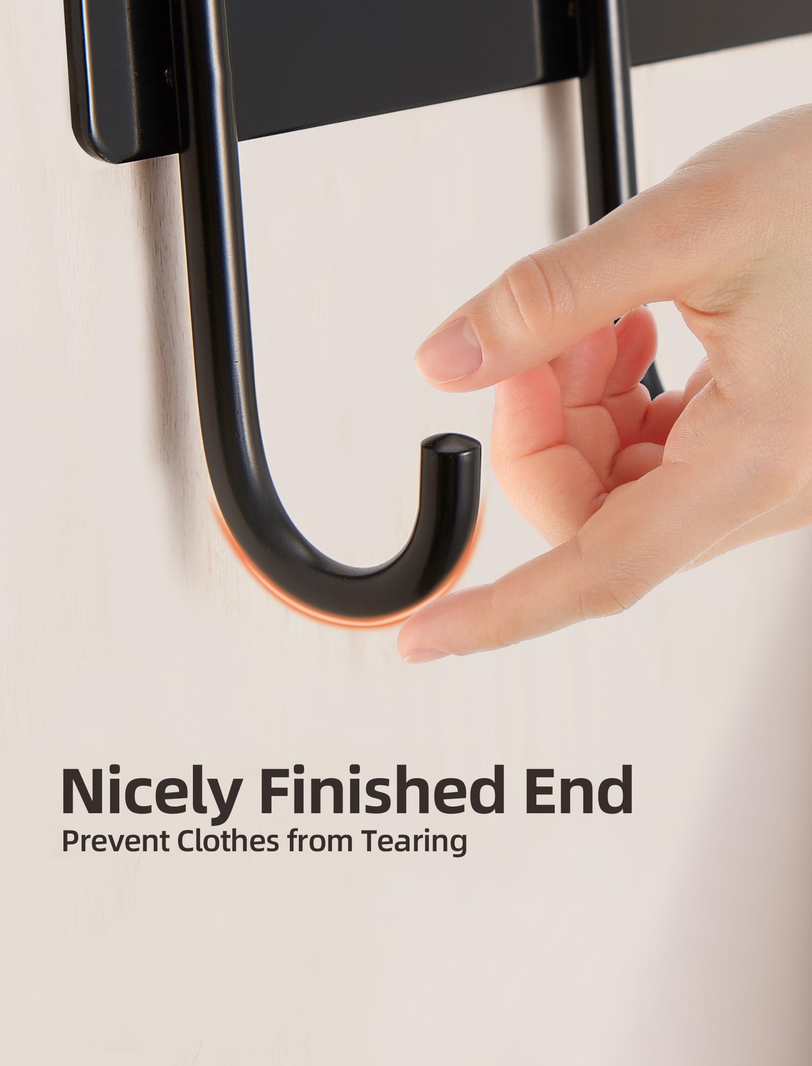 UDENIS door-mounted-rack keeps bathroom organized, reducing clutter and drying time.