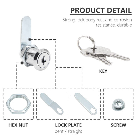 Close-up of Uenhoy cam lock highlighting chrome-plated zinc alloy body.