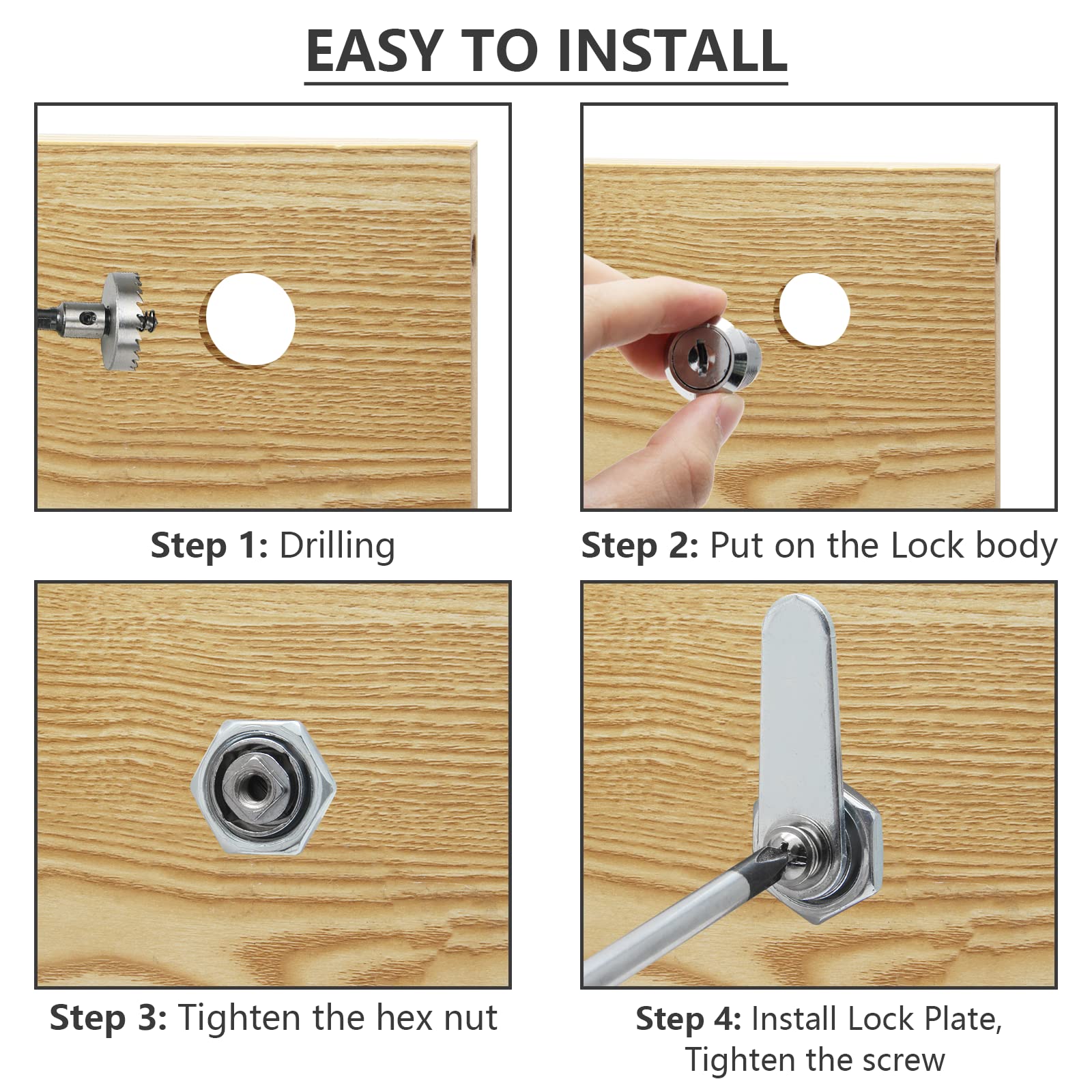 Uenhoy file cabinet cam lock supports quick security