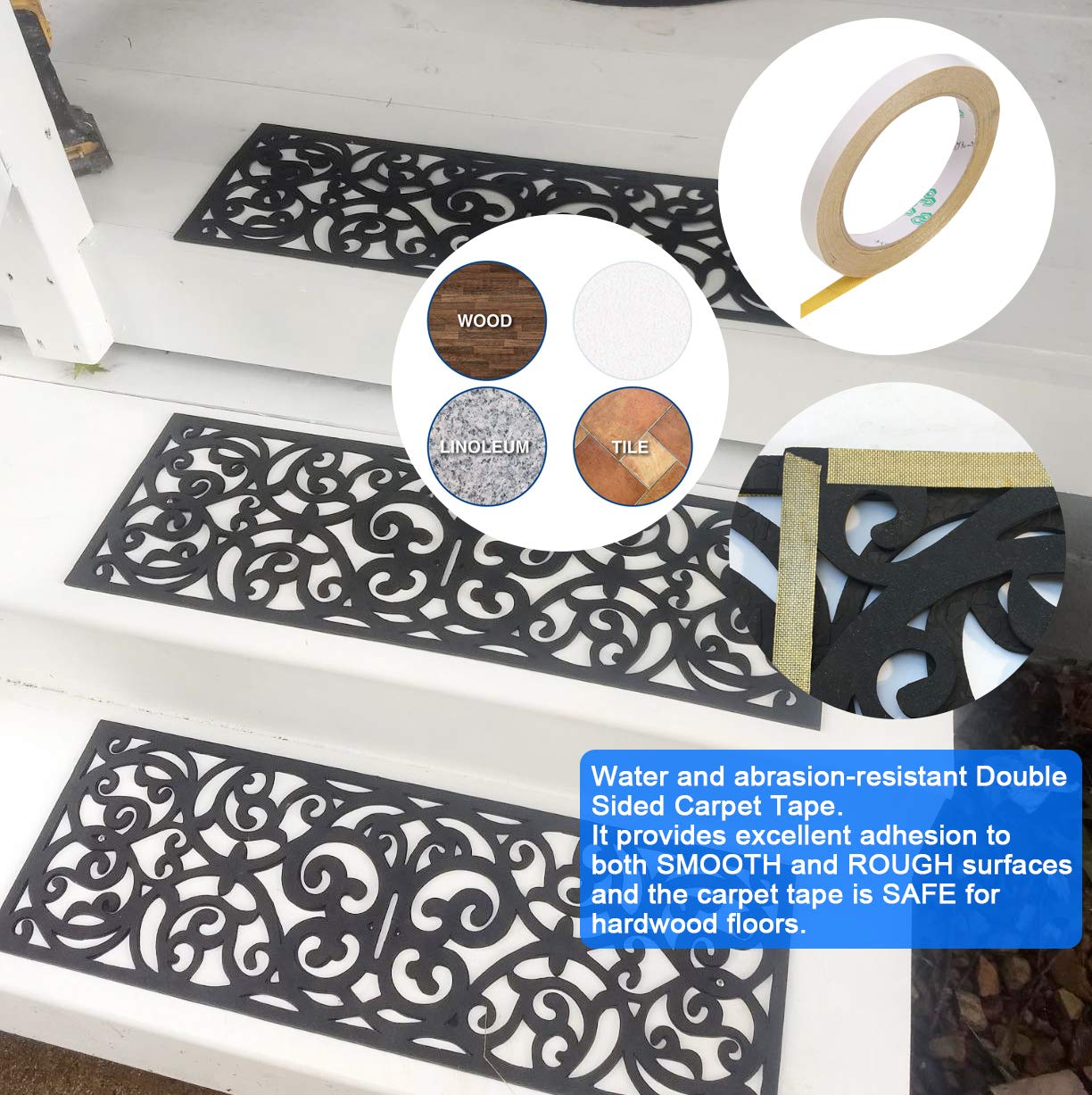 UFelice butterfly-design mats add style while preventing slips.