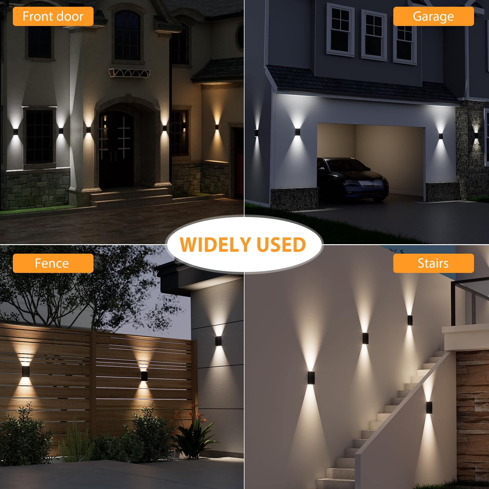 UGDLUCK solar wall light porch-and-garage placement for entryways