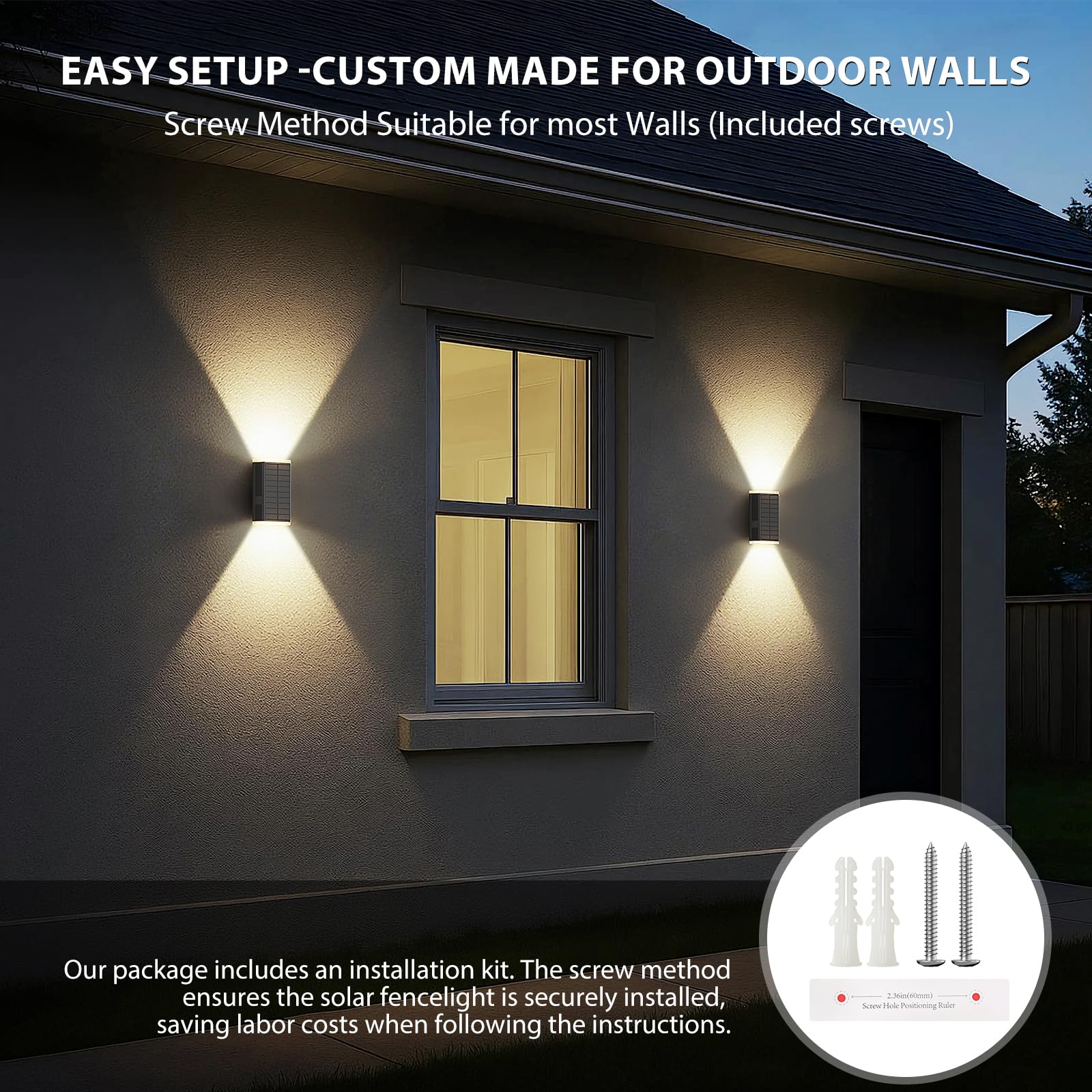 UGDLUCK solar wall light delivers reliable outdoor illumination in varying conditions