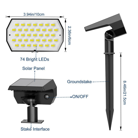 Ugecl IP65 durable ABS housing withstands rain and wind for year-round use.