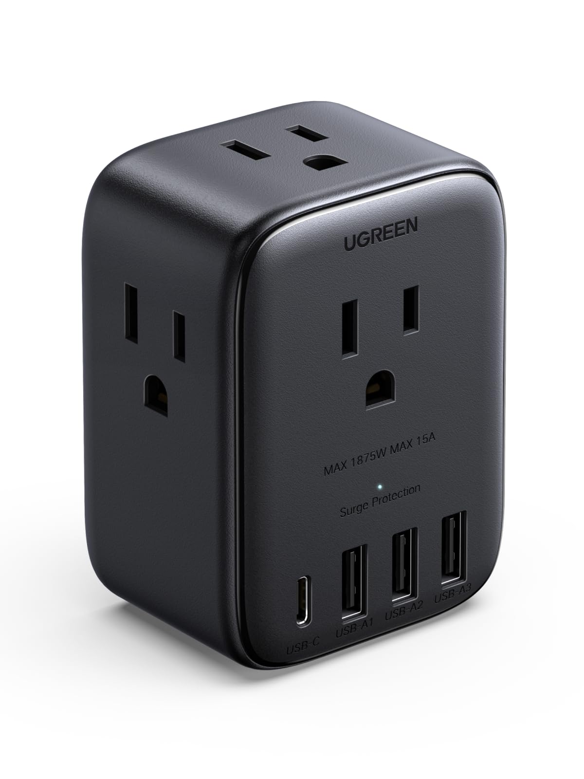 UGREEN multi-plug outlet with 8 ports enables dorm-friendly clutter-free power.
