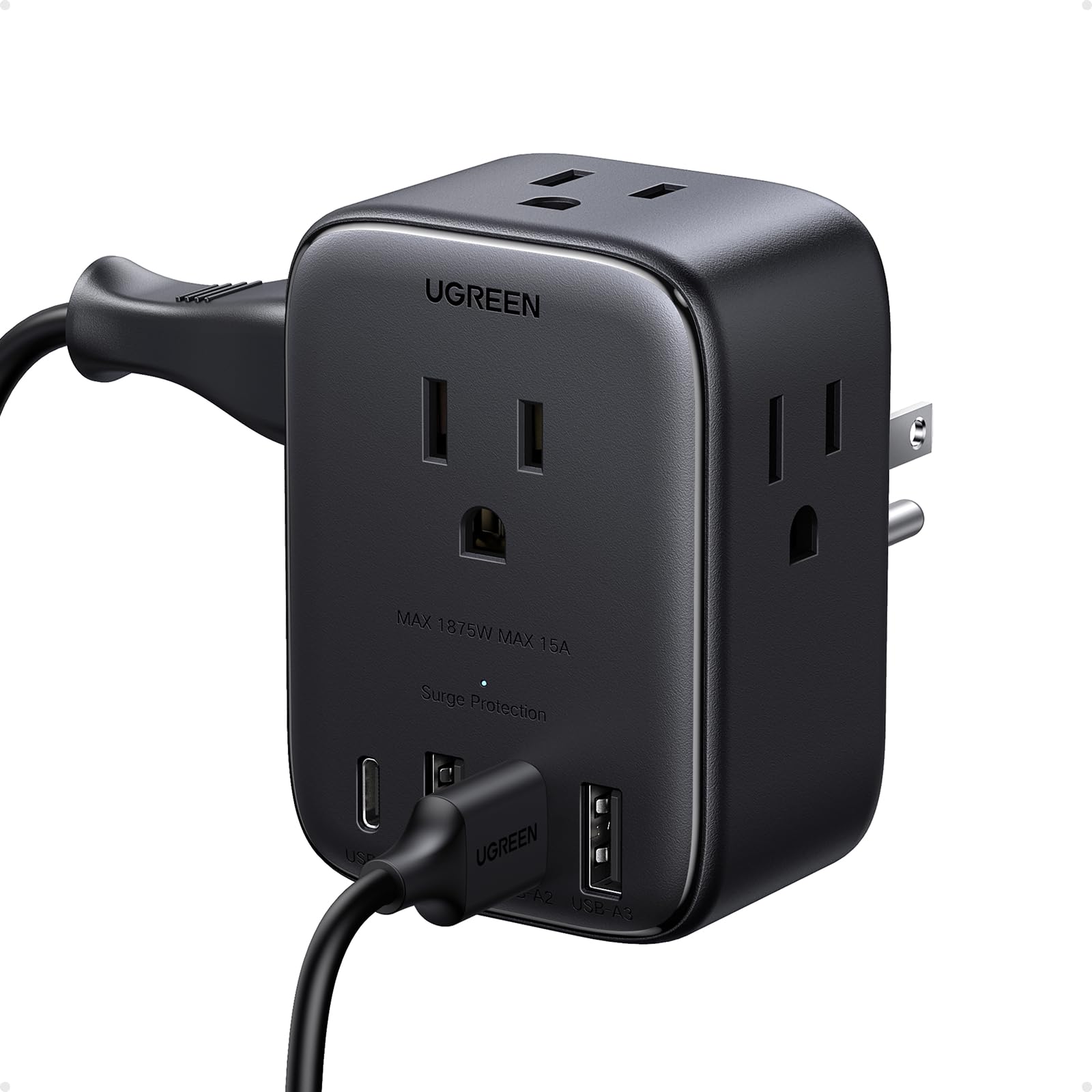 UGREEN USB-C port enables quick charge for devices on the go.