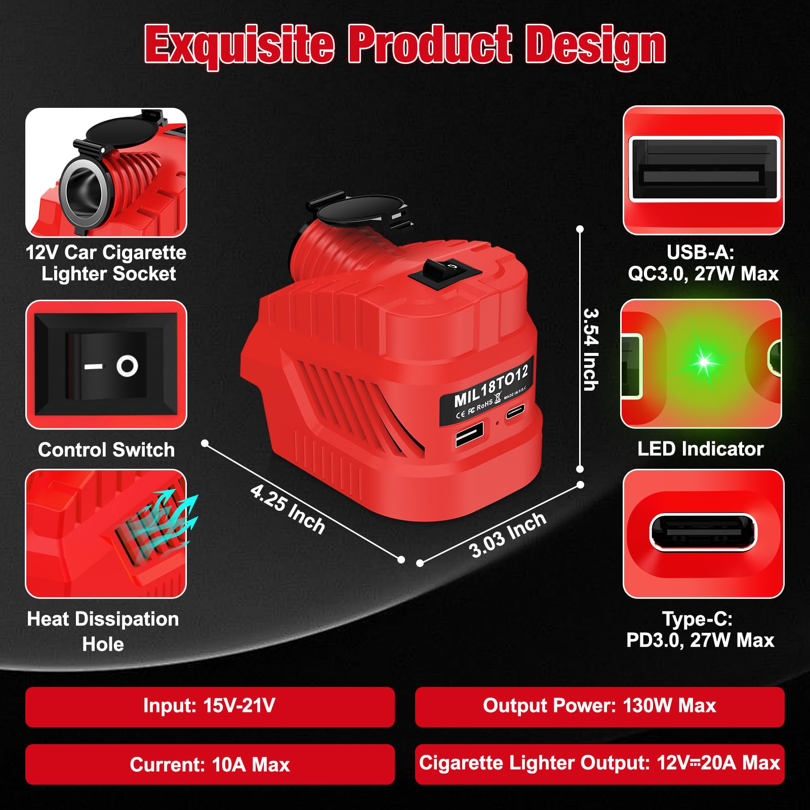 UGTXKJ USB port enables fast charging for phones and tablets.