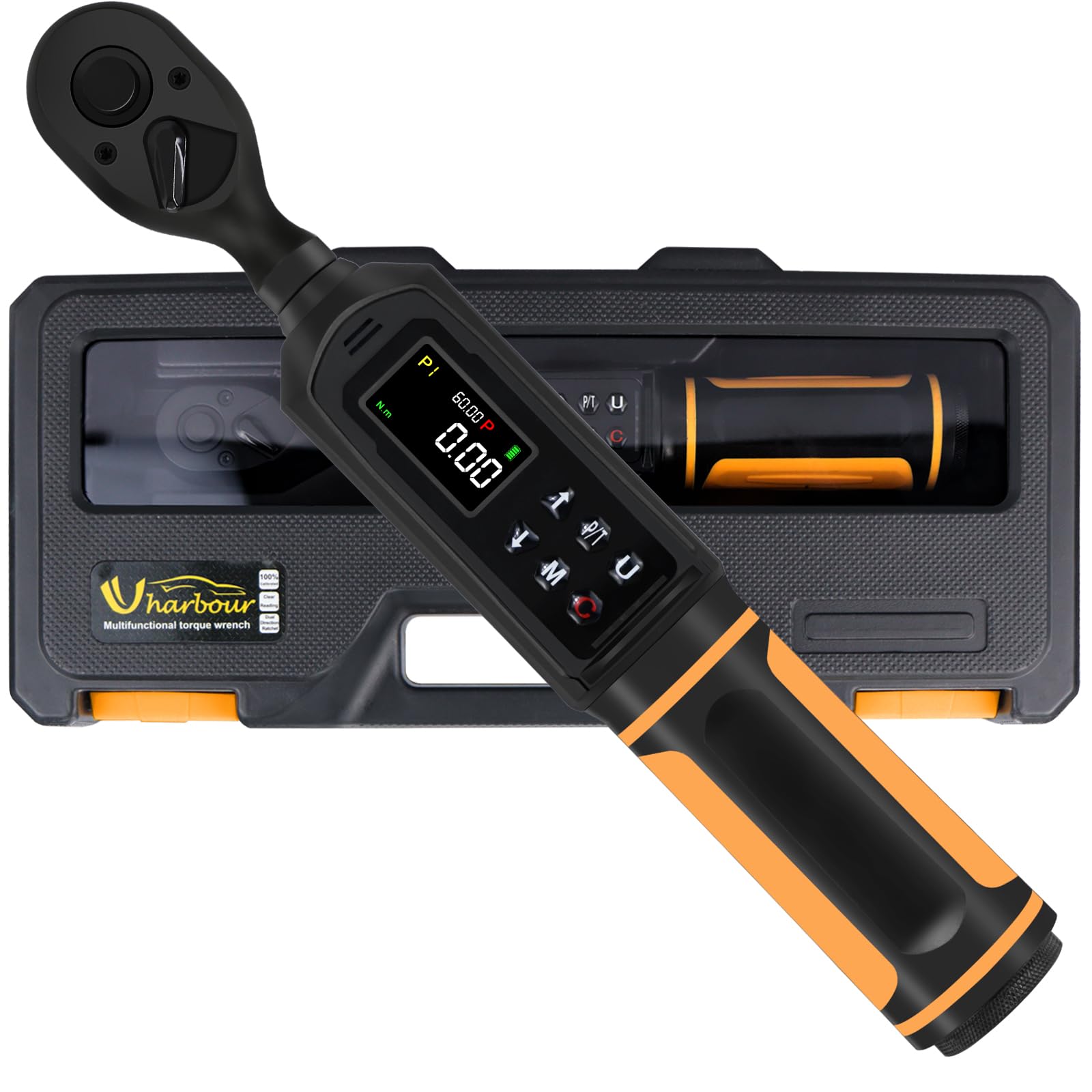 Uharbour Digital Torque Wrench with LED display shows precise readings for accurate tightening.