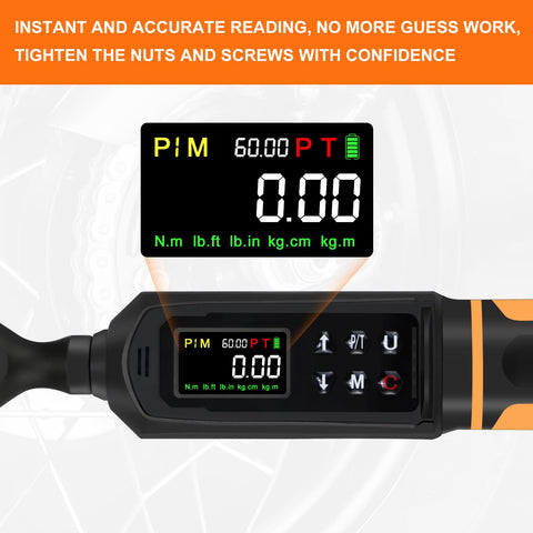 Uharbour torque wrench in track mode displays real-time torque values.
