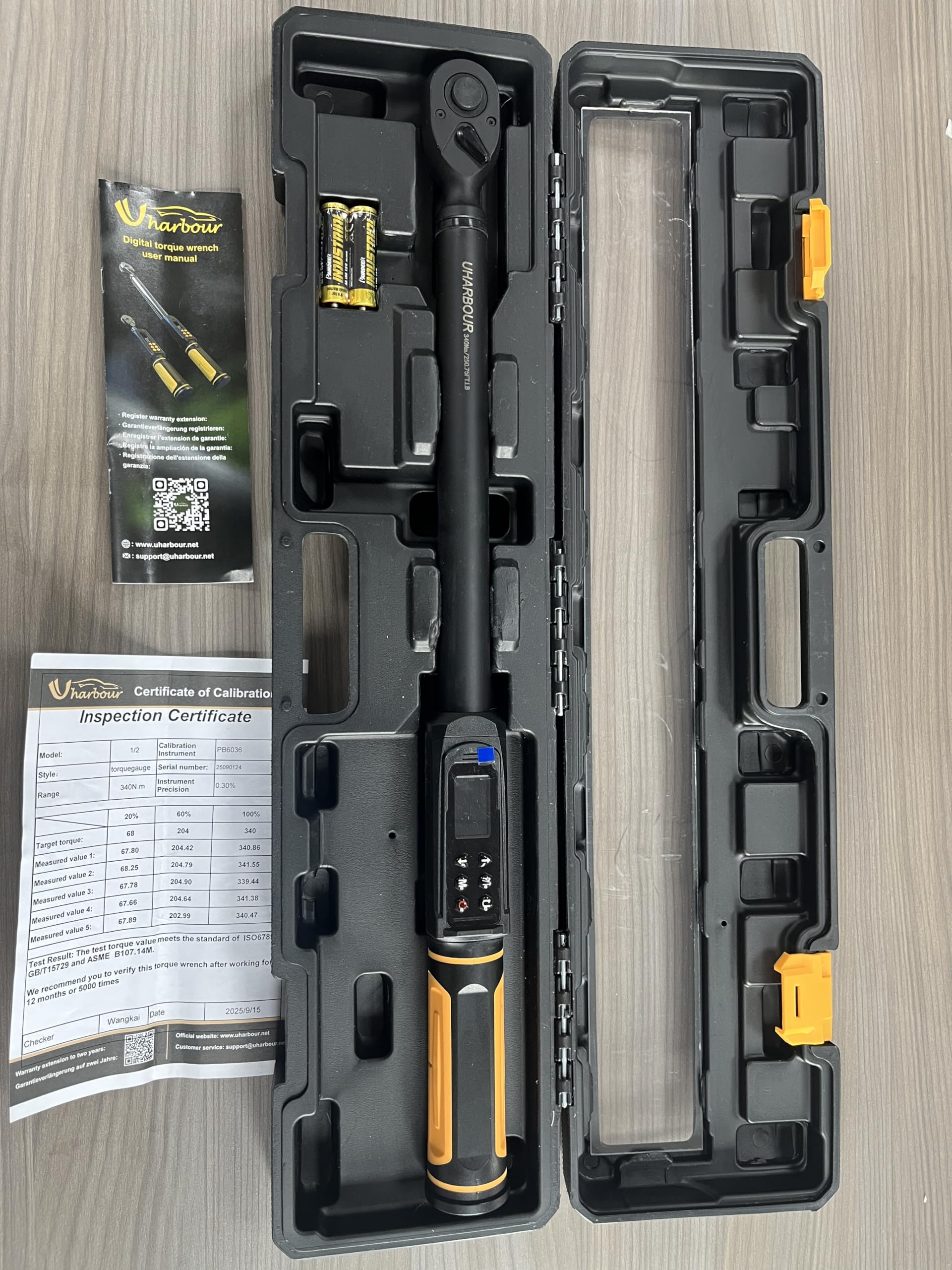 Uharbour digital torque wrench in-use on car, motorcycle, bike maintenance.