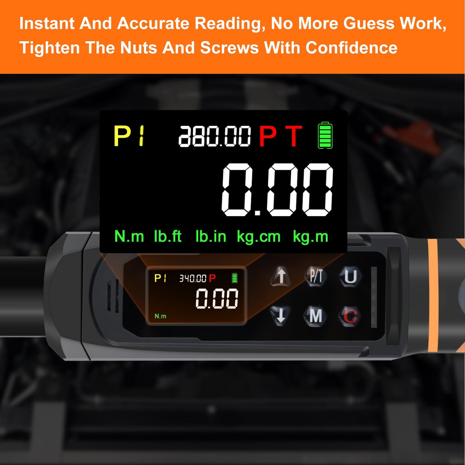 Uharbour display offers five unit options for versatile measurements.