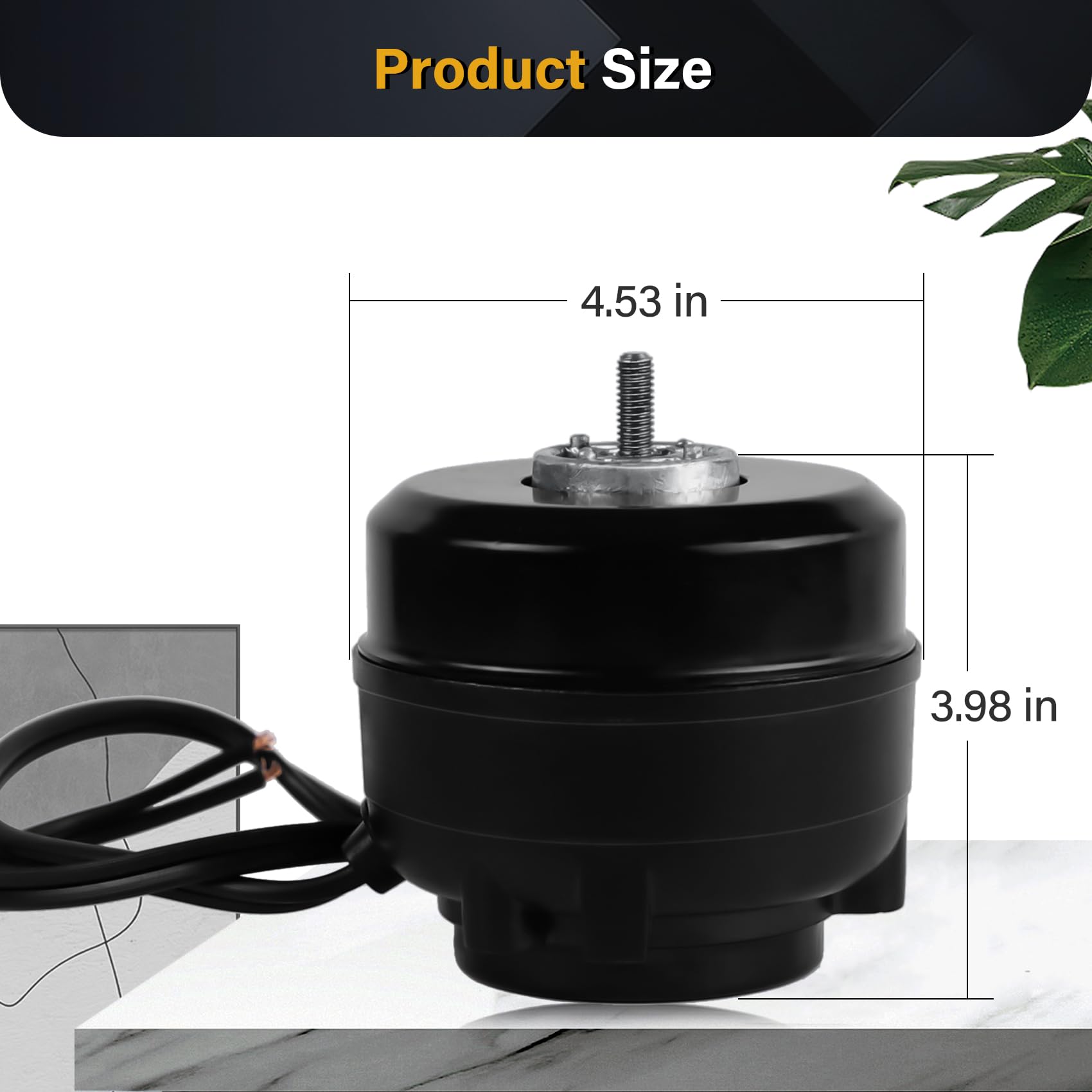 Packaging of UHEGDRR SP-B9HS16 condenser fan motor highlighting included part for replacement.