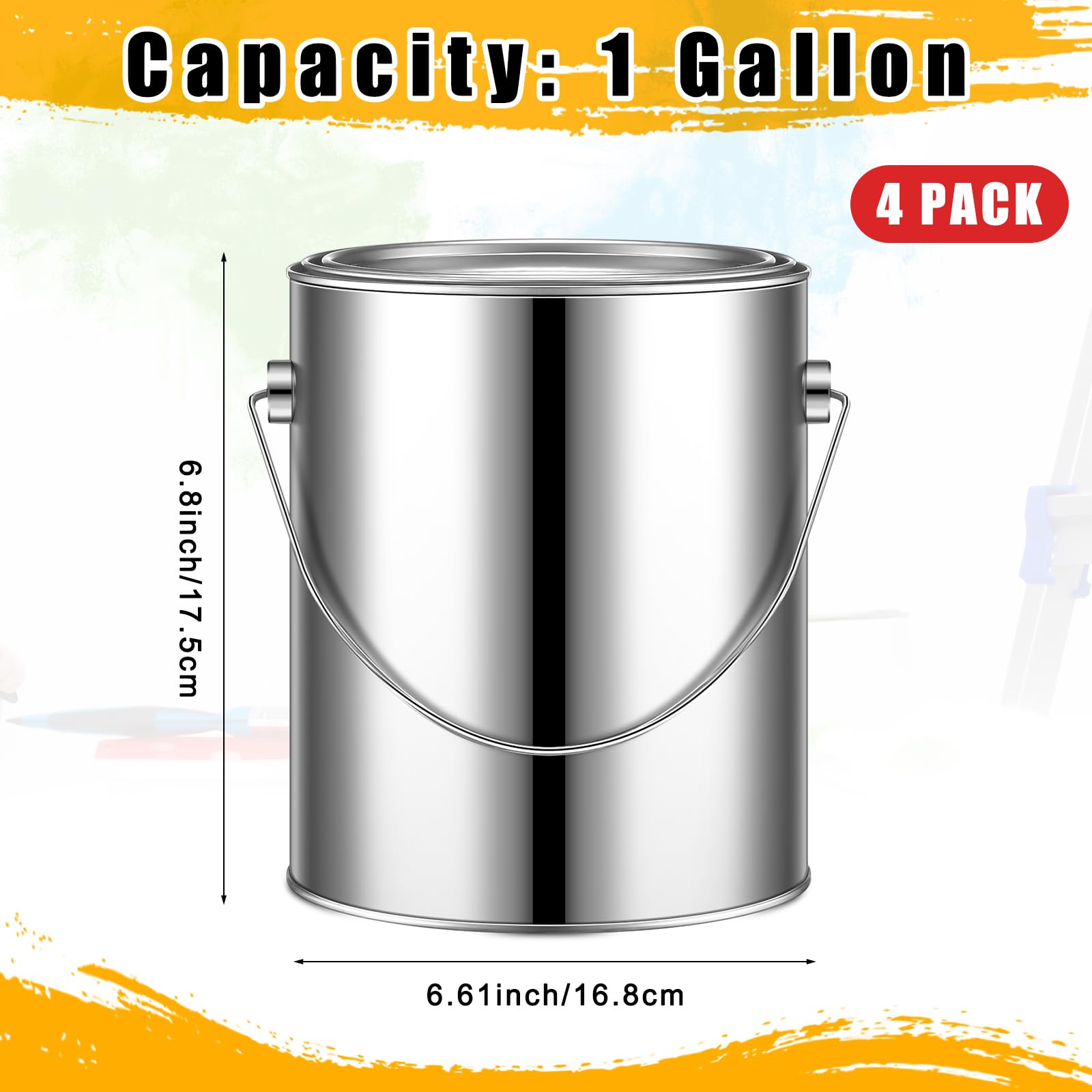Uiifan heavy-duty tinplate can with sturdy handle for portable on-site use.