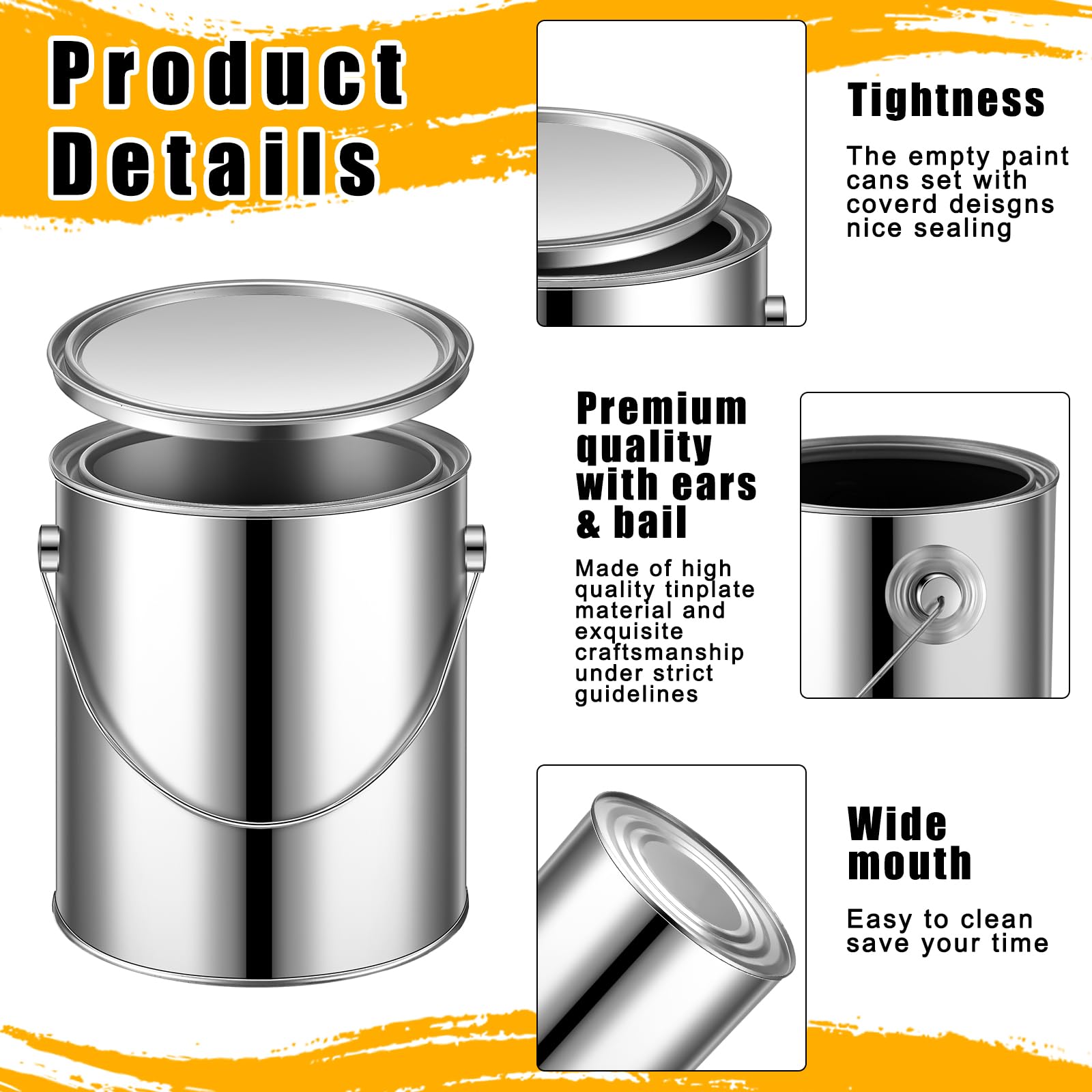 Uiifan silver metal can with smooth exterior for easy cleaning and reuse.