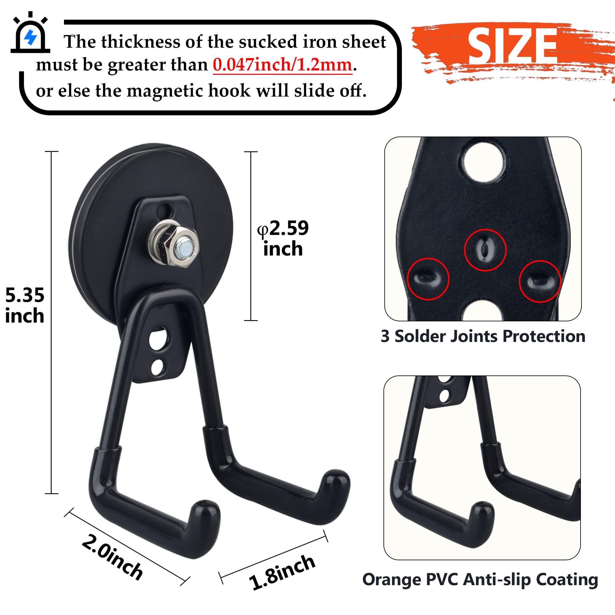 ULIBERMAGNET rubber-coated magnet hook protects surfaces from scratches