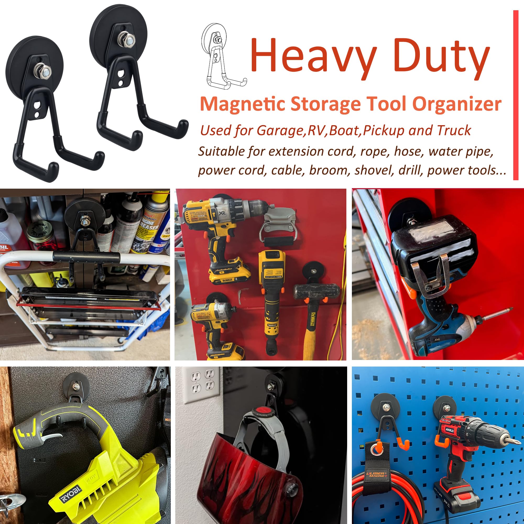 ULIBERMAGNET six-pack of magnet hooks for clutter-free storage